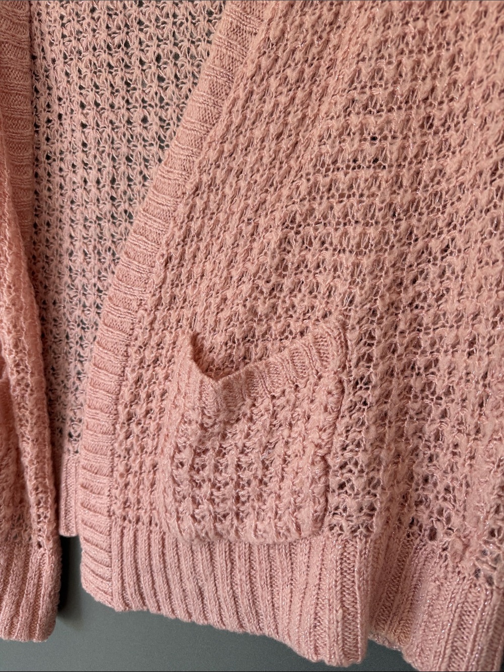 Mossimo Sweater size M Women’s Pink Open-Front Knit Cardigan Sweater - Picture 2 of 4